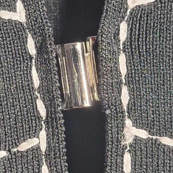 BCBGMAXAZRIA Embroidered Cardigan in Black and White Size Small - Picture 3 of 8